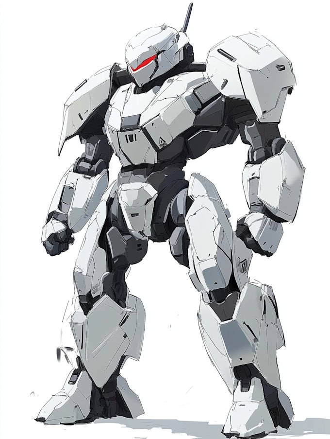 illustrate high quality futuristic mecha designs