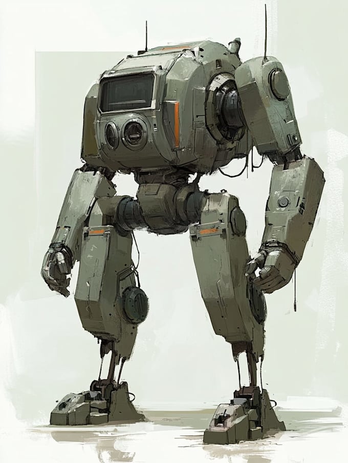 illustrate high quality futuristic mecha designs