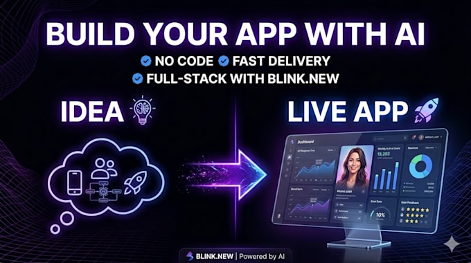 build complete your ai web app or saas using blink ai full stack builder