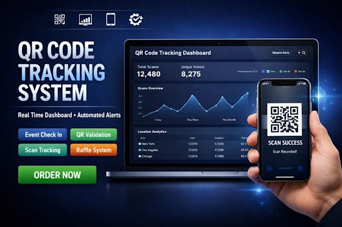 Een aangepast qr-code tracking systeem met real-time dashboard en ...
