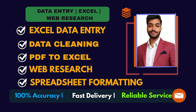 do data entry, excel, google sheets and web research expert