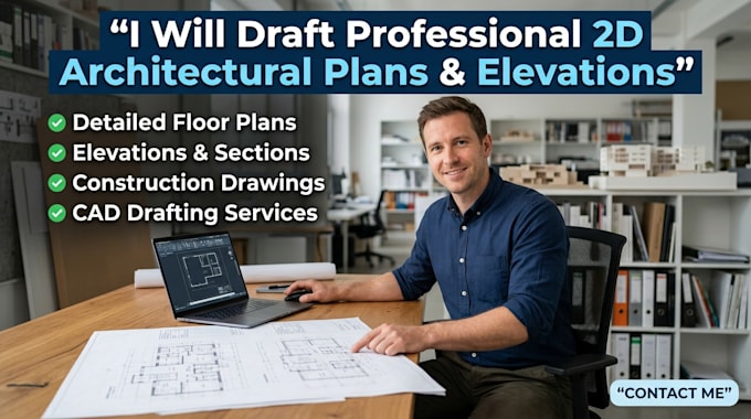 design 2d architectural plans, elevations, and detailed drawings