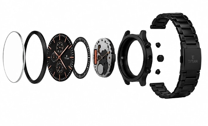 design 3d model of wristwatch, watch technical drawing cad 3d printing jewelry