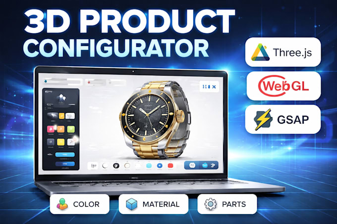 build 3d product configurator using threejs webgl  gsap javascript