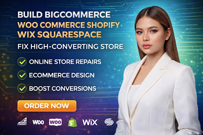 build bigcommerce woo commerce shopify wix squarespace fix high converting store