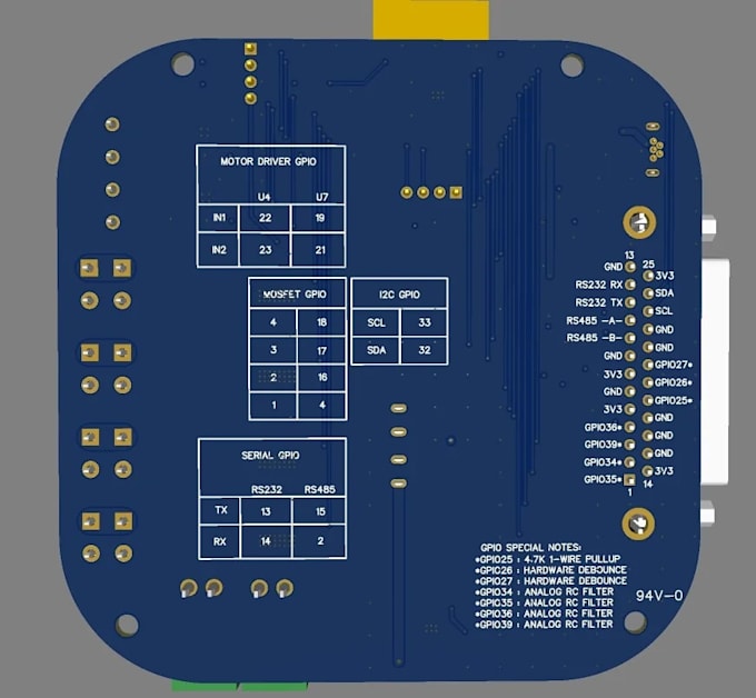 design esp32 wifi bluetooth can bus rs485 pcb for wireless and industrial iot