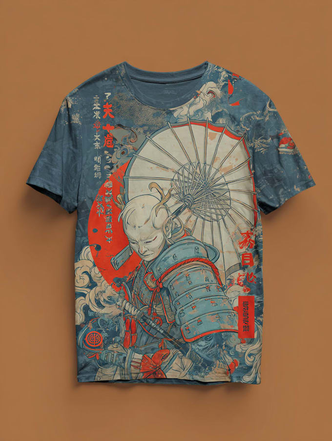 create a japanese t shirt illustration