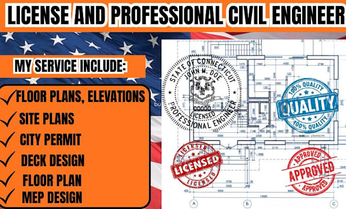 create architectural and engineering drawings for city permit, floorplan and mep