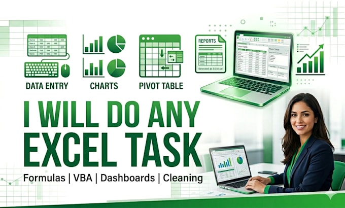 do professional excel data analysis, formulas, dashboards