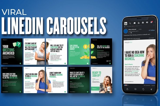 help b2b founders get clients with linkedin carousels