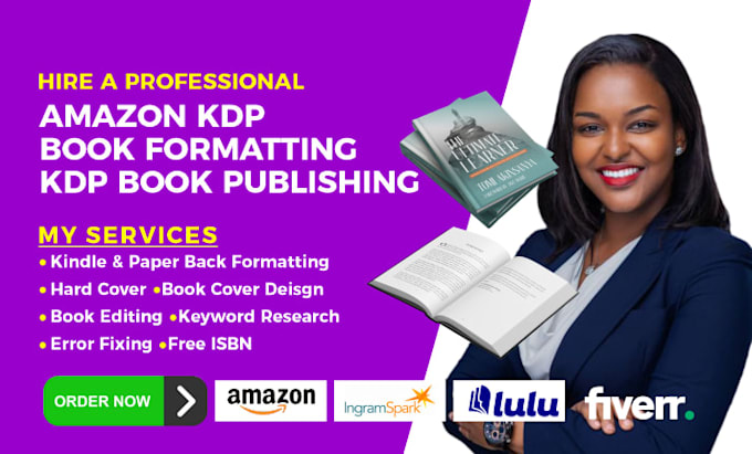 do amazon KDP book formatting, book publishing and book editing