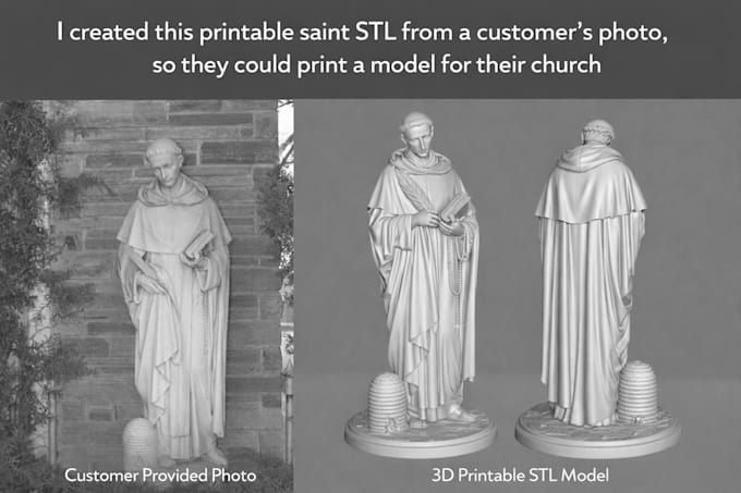 design custom saint and religious statues for 3d printing stl 3mf