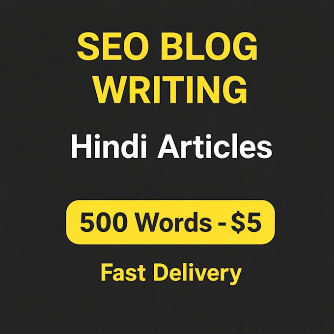 write SEO optimized hindi blog posts and articles that rank on google