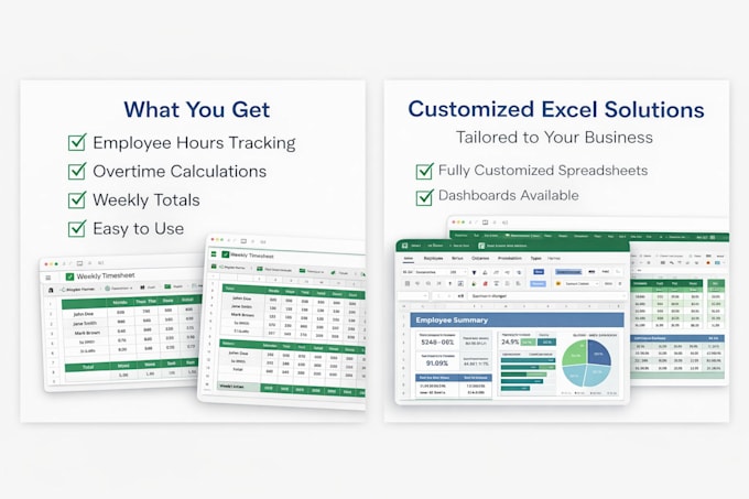 create a custom excel employee hours and overtime tracker
