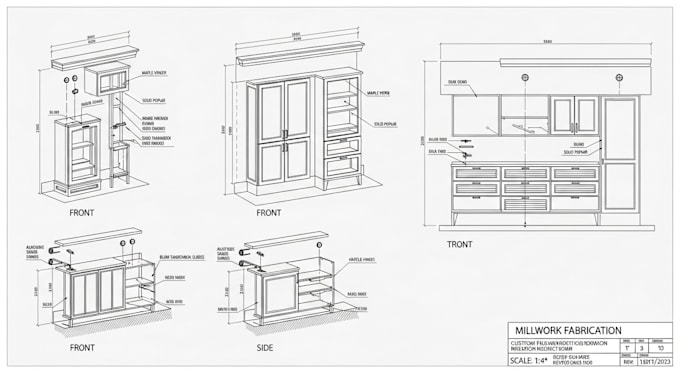 Provide millwork fabrication shop drawing cad plans by Johnsonsamsom ...