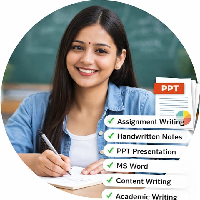 do handwritten assignments, notes, PPT and ms word projects