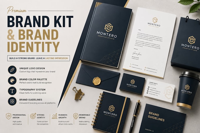 brand kit, brand identity and business branding kit logo design