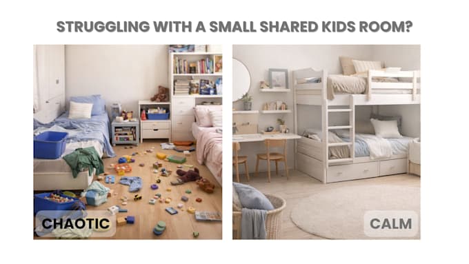 design a shared kids room with smart space saving ideas