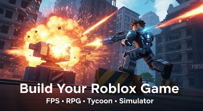 develop custom roblox games with scripting, UI, game systems in roblox studio