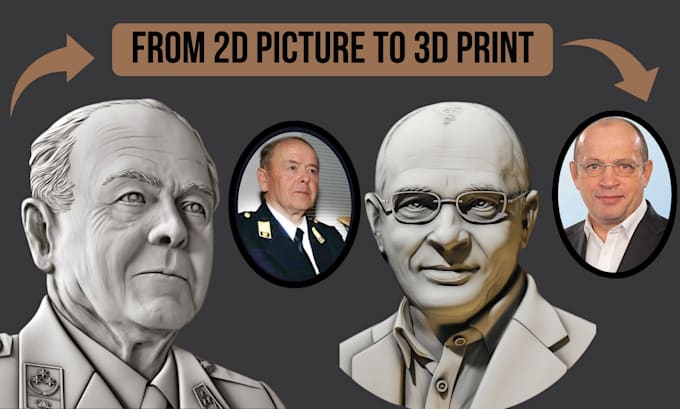 convert 2d drawing, image to 3d printable model ready for 3d printing