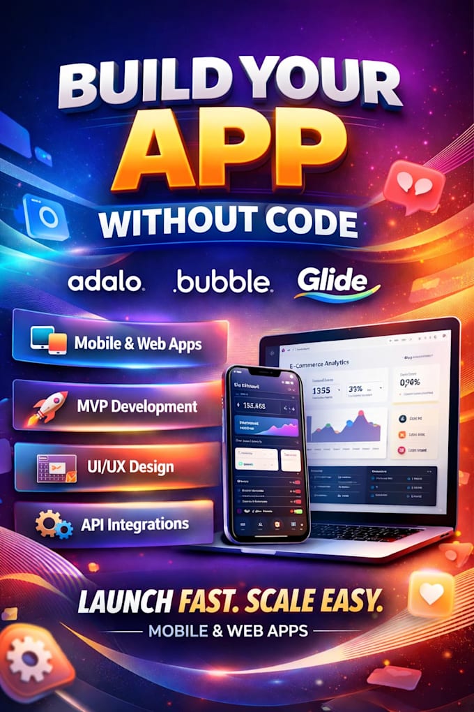 develop adalo bubble io softr flutterflow native mobile ai app mvp web saas app