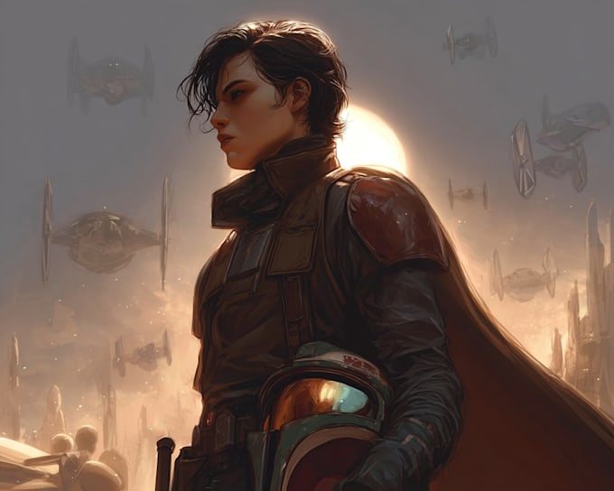 create epic star wars and sci fi character art