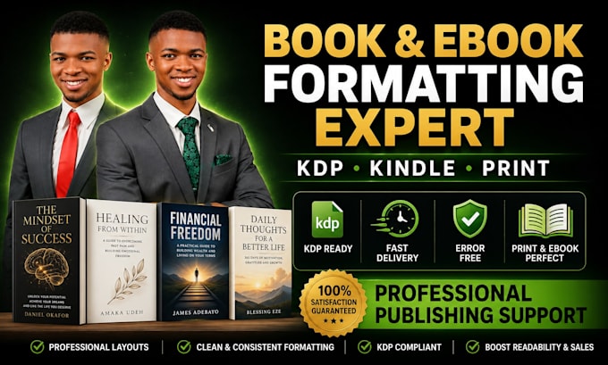 do amazon KDP book formatting and book cover design for kindle and paperback