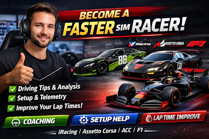 be your sim racing coach, setup engineer and help you improve lap time
