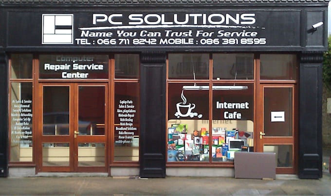 design amazing store front, shop front window graphic design