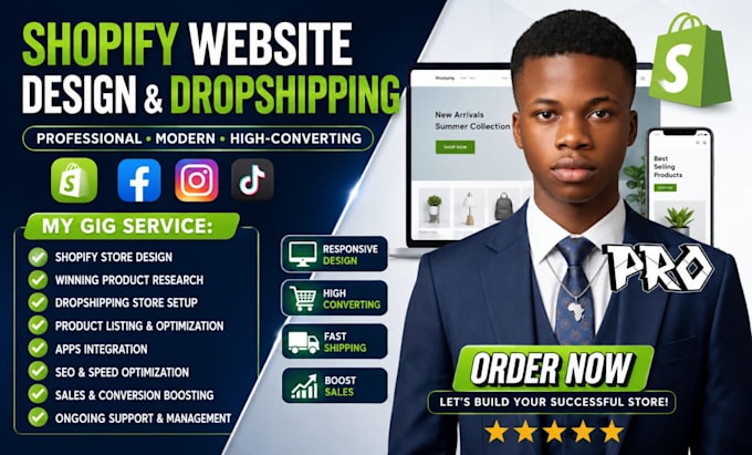 create shopify store build shopify website design shopify dropshipping website
