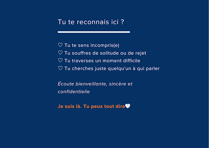 offrir une écoute attentive, sans aucun jugement