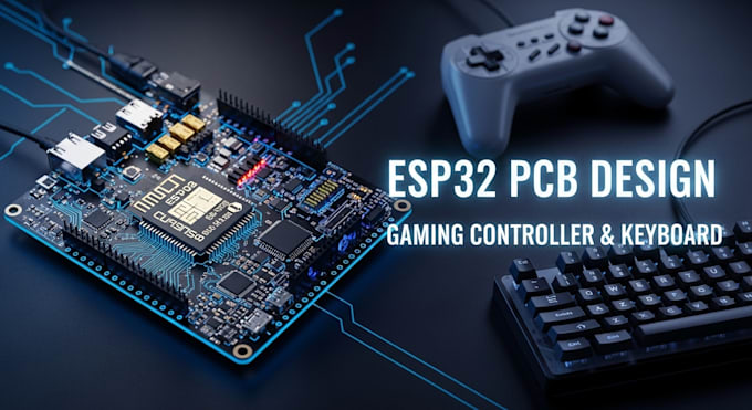 design esp32 retro game controller, custom gaming pcb and keyboard board