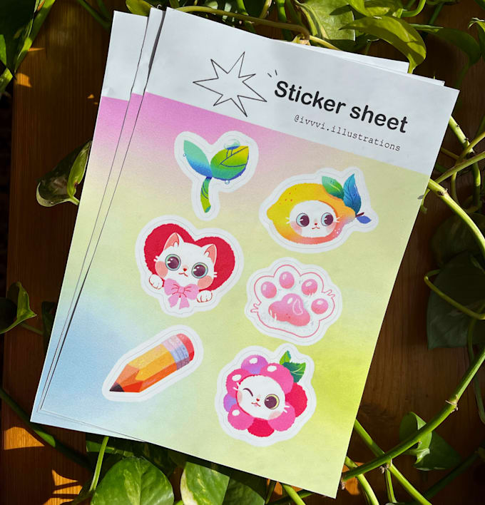 draw cute kawaii sticker design