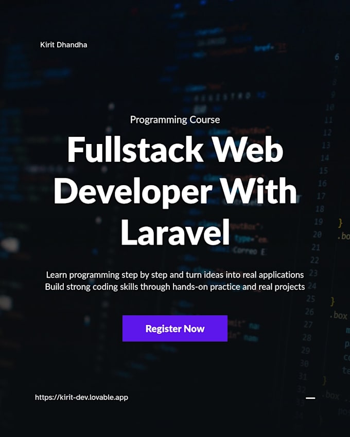 develop laravel PHP web application