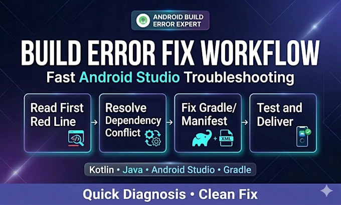 fix android studio gradle build errors and app crashes