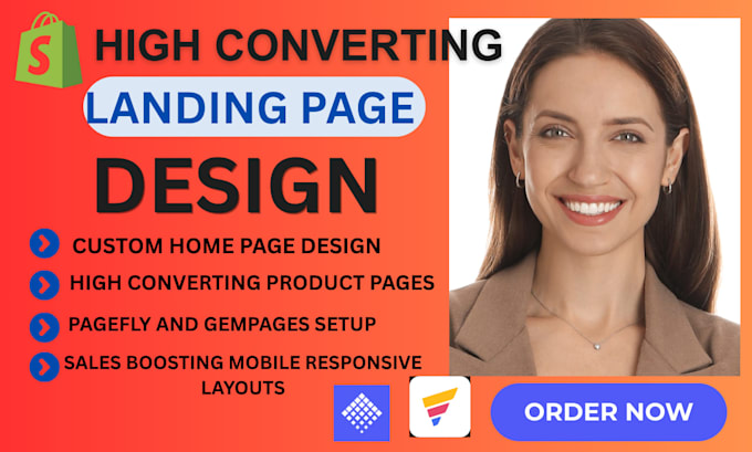 design a high converting shopify pagefly landing page, product page,cro UI UX
