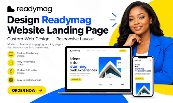 design readymag website landing page custom web design responsive layout