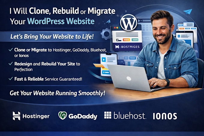 clone wordpress hostinger website rebuild website godaddy bluehos ionos