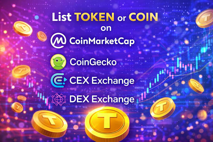 list token or coin on cmc coingecko cex and dex exchange