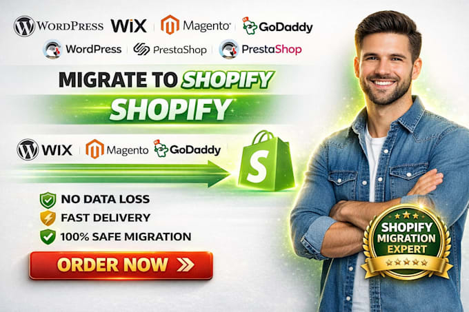 clone backup website migration migrate wordpress wix magento godaddy to shopify
