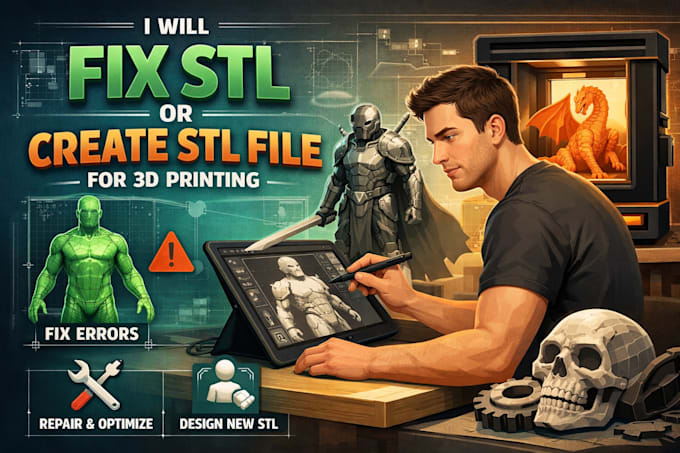 fix stl or  create  stl file for 3d printing