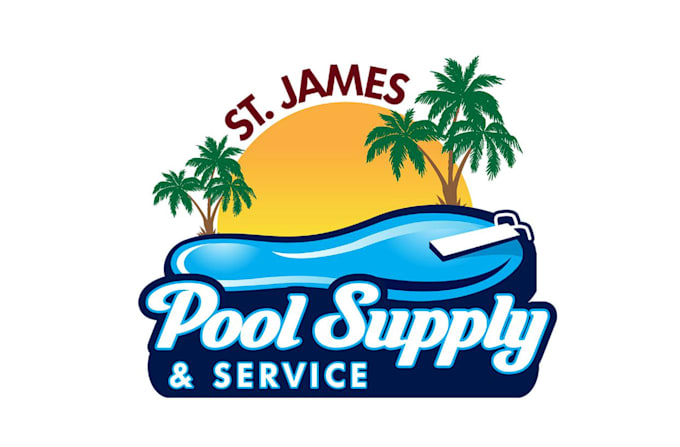 make high quality pool and spa logo with t shirt design