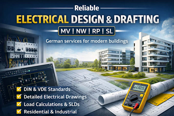 do german reliable electrical design and drafting mv, nw, rp, sl
