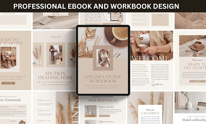 design professional lead magnet ebook workbook for coaches and course creators