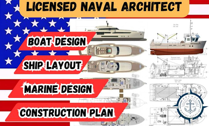 create 3d boat design, ga plan, ship layout, hull design and marine layout