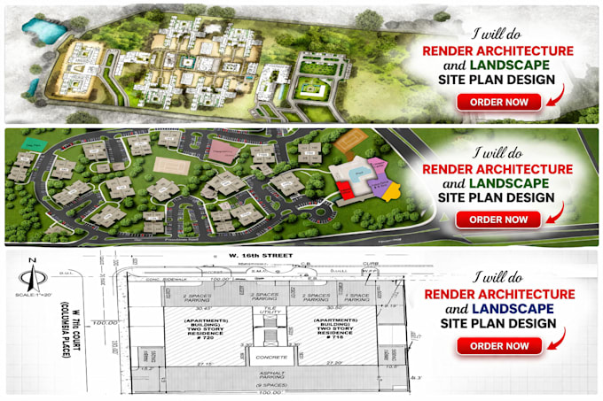 design your 2d site plan and landscape plan, draw site plan for permit