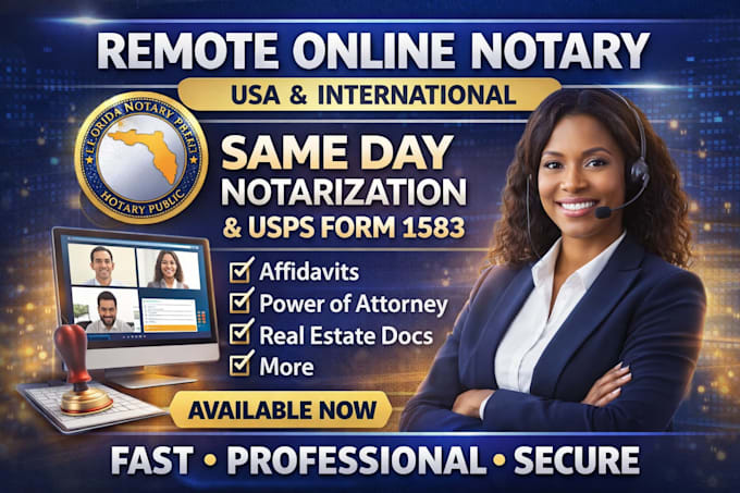 provide secure remote online notary services available worldwide