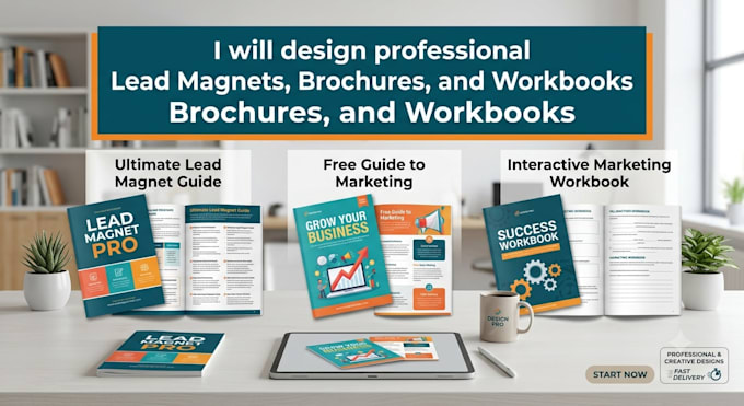 design professional lead magnet, lead magnet design, brochure design, workbook