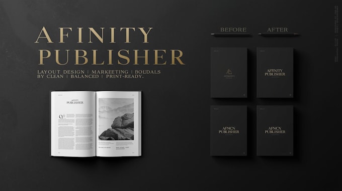 canva affinity publisher book formatting project, magazine layout brochure desig