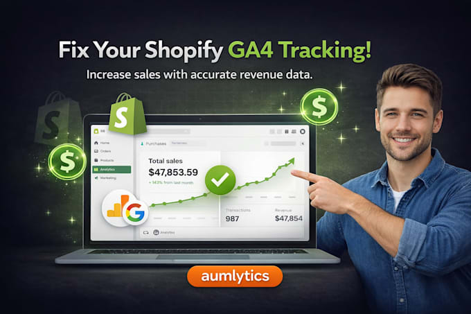 fix your shopify ga4 purchase event tracking